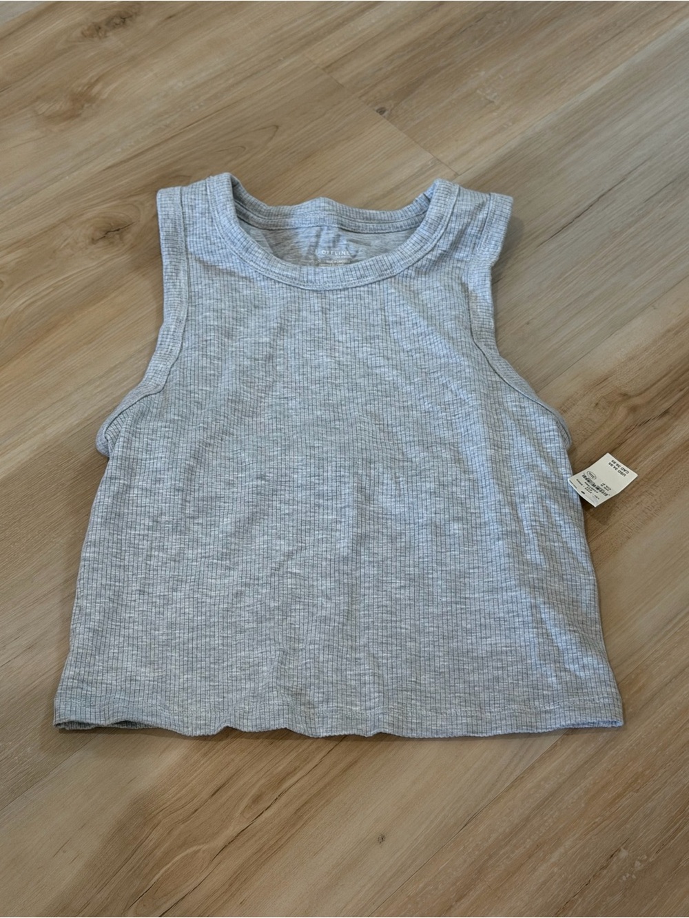 Light Gray Ribbed Tank Top